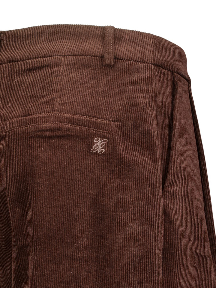 Donkerbruine ribfluwelen broek Abriel Gracce & Mila 