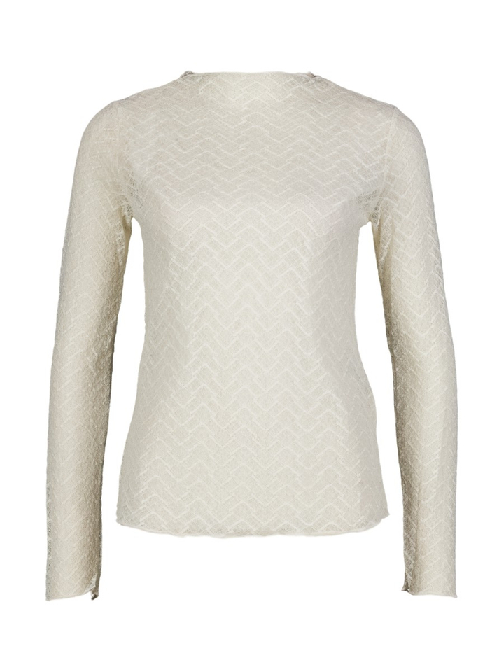 ecru doorzichtige T-shirt in kant Aube Grace&Mila 
