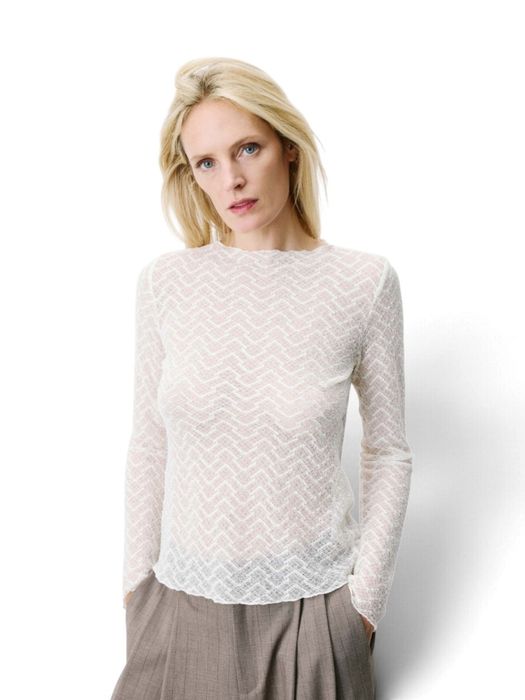 ecru doorzichtige T-shirt in kant Aube Grace&Mila