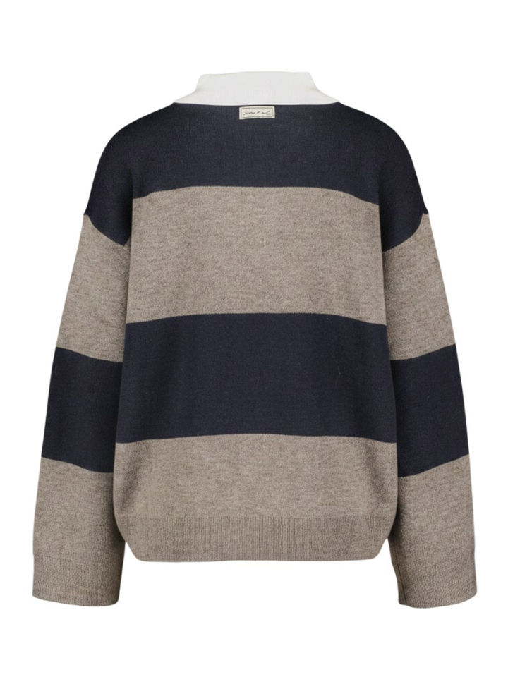 Blauw/ grijs gestreepte polo Astre Grace&Mila