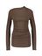 Chocoladebruine aansluitende longsleeve met gedrapeerde zijkanten Aurygny Grace & Mila