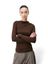 Chocoladebruine aansluitende longsleeve met gedrapeerde zijkanten Aurygny Grace & Mila