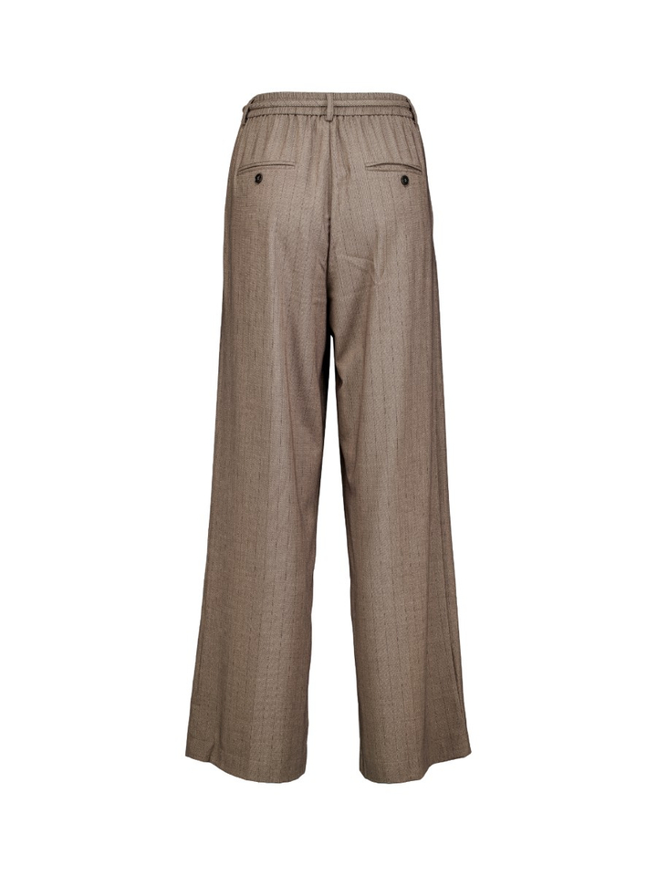Bruine gestreepte broek met detail ARDOISE Grace & Mila
