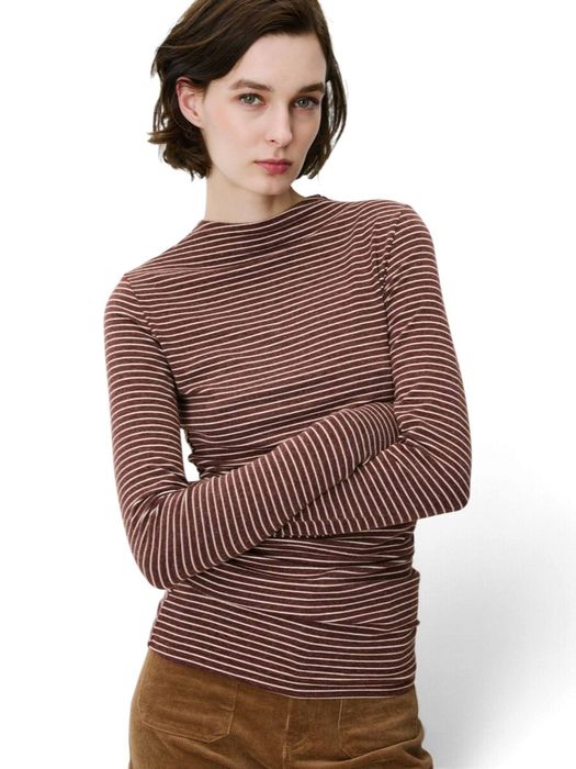 Terracotta gestreepte t-shirt met lange mouwen Aralee Grace & Mila
