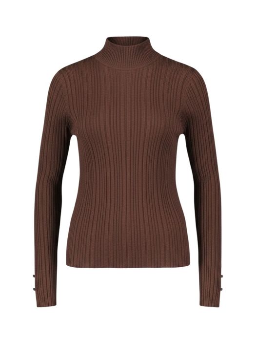 Chocolae bruine aansluitende pull met ribbelpatroon Aloe Grace & Mila