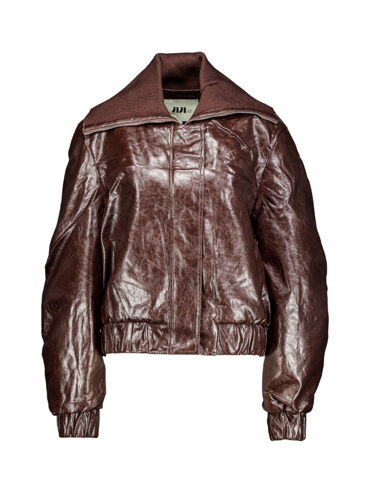 Bordeaux lederlook jas Ezra JIJI Studio