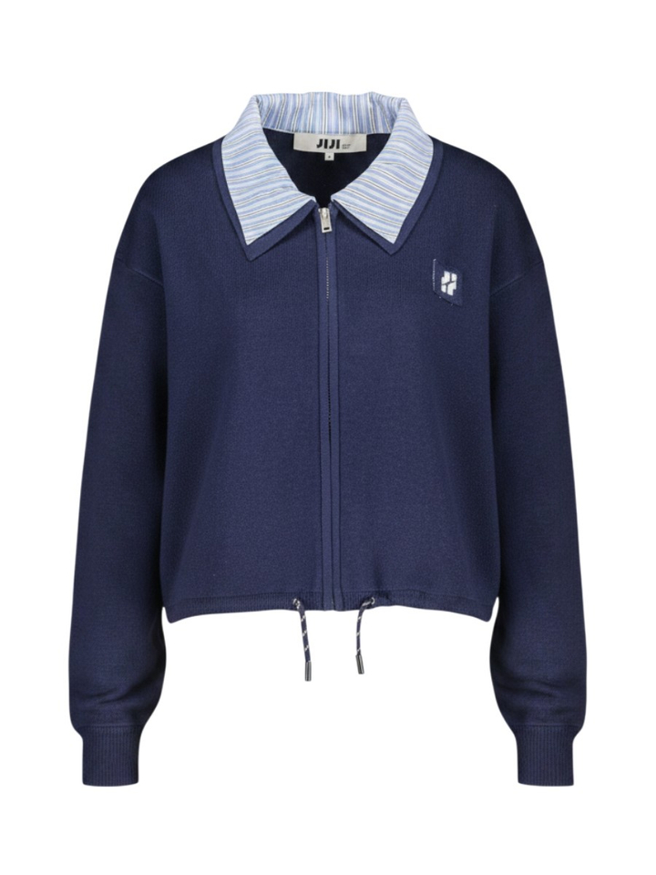 Blauwe cardigan met hemd kraag Jim JIJI Studio