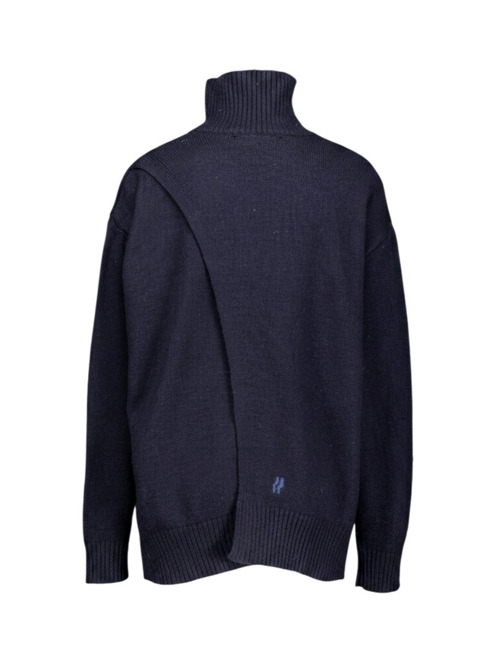 Blauwe rolkraag met open detail vooraan Jerry JIJI Studio