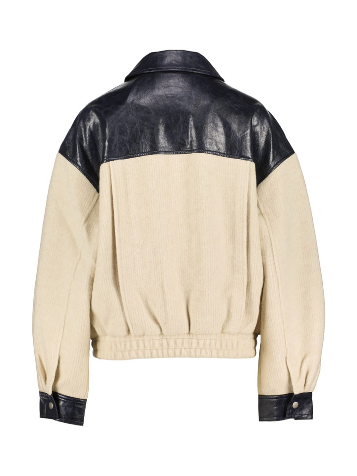 Beige jas met blauwe details LIAM Jiji Studio