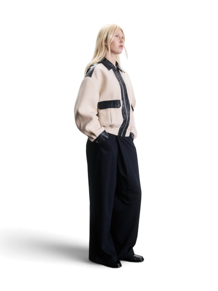 Beige jas met blauwe details LIAM Jiji Studio