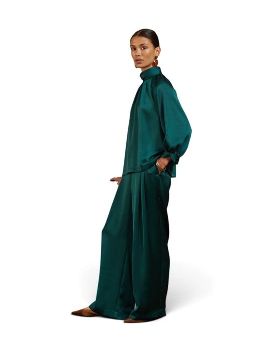 Donkergroene elegante blouse Inda Atmos