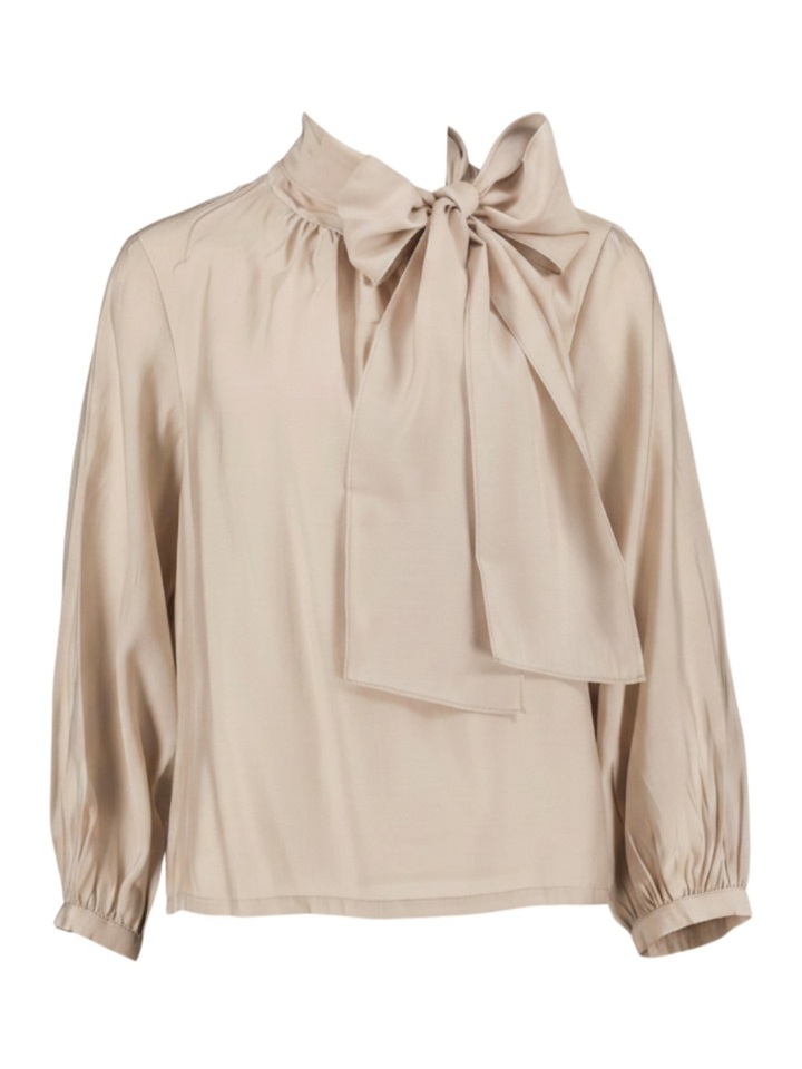 Beige bloes met strik detail Vesper Atmos