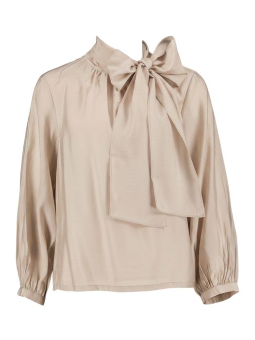 Beige bloes met strik detail Vesper Atmos