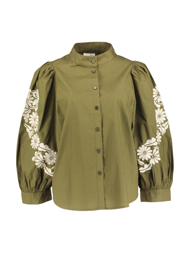 Groene bloes met broderie Zera Atmos