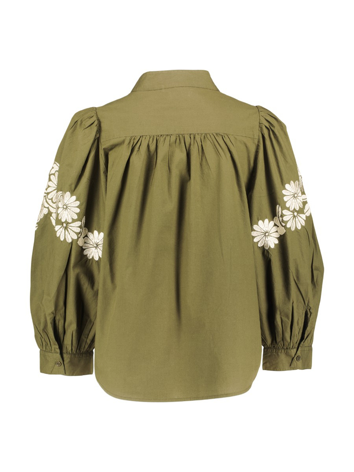 Groene bloes met broderie Zera Atmos