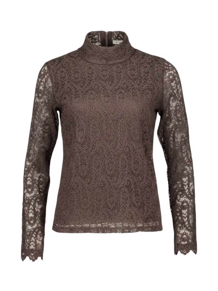 Bruine blouse in kant Zuri Atmos
