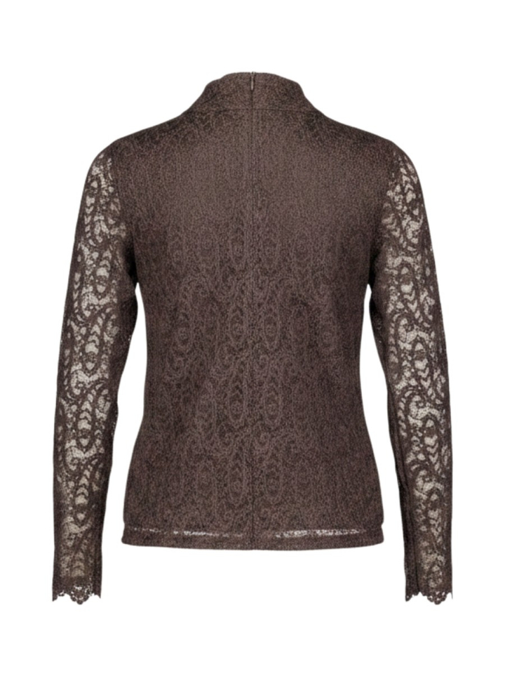 Bruine blouse in kant Zuri Atmos