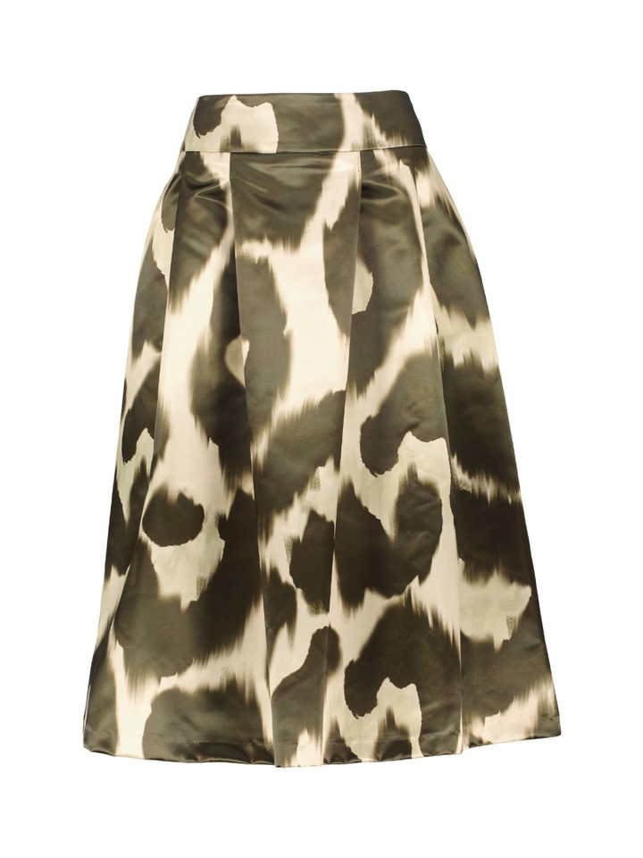 Groenkleurige glanzende rok met print Satia Atmos
