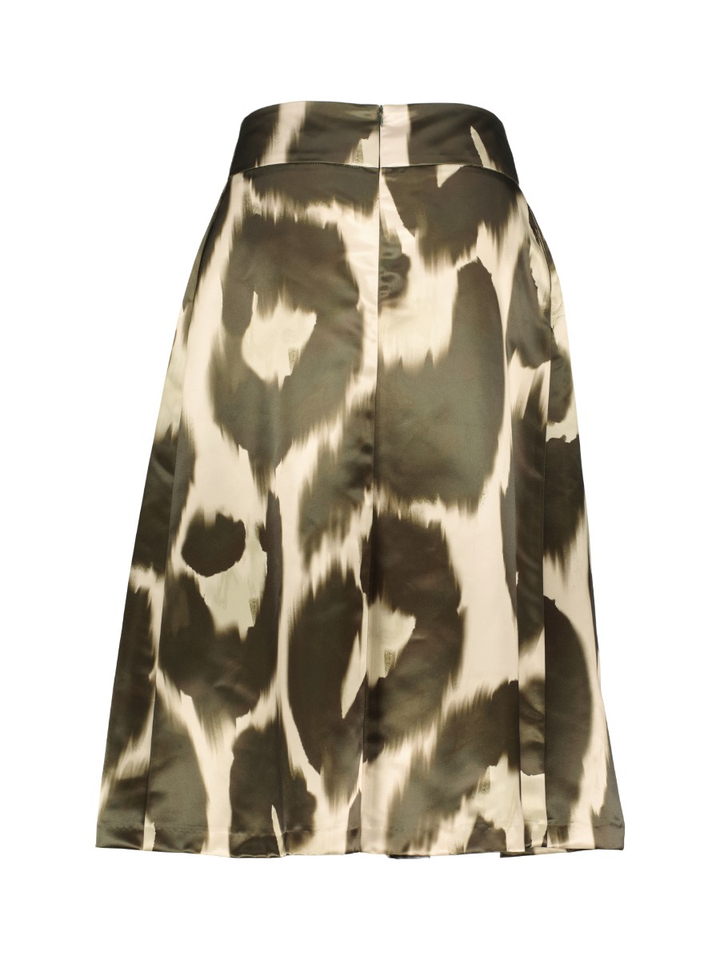 Groenkleurige glanzende rok met print Satia Atmos