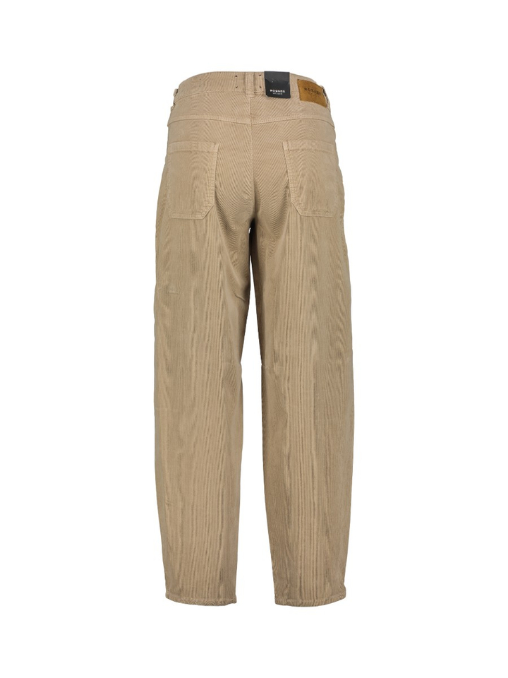 Beige broek in ribfluweel Mara Tapered Work Rosner 