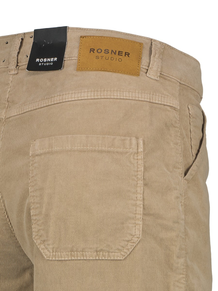 Beige broek in ribfluweel Mara Tapered Work Rosner 