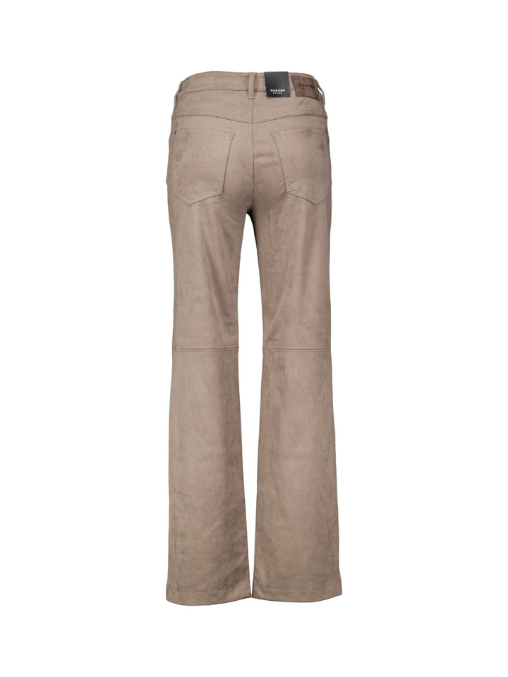 Beige straight fit broek in velours Audrey Straight Pocket Rosner