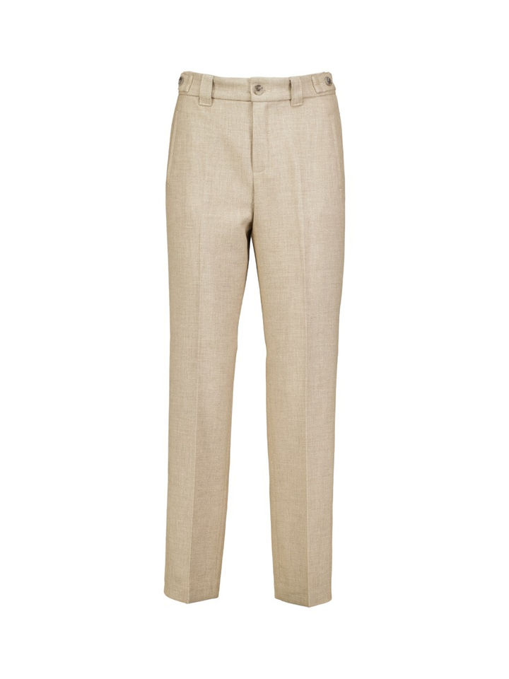 Beige geklede broek met rechte pijpen May Zigarette Rosner 