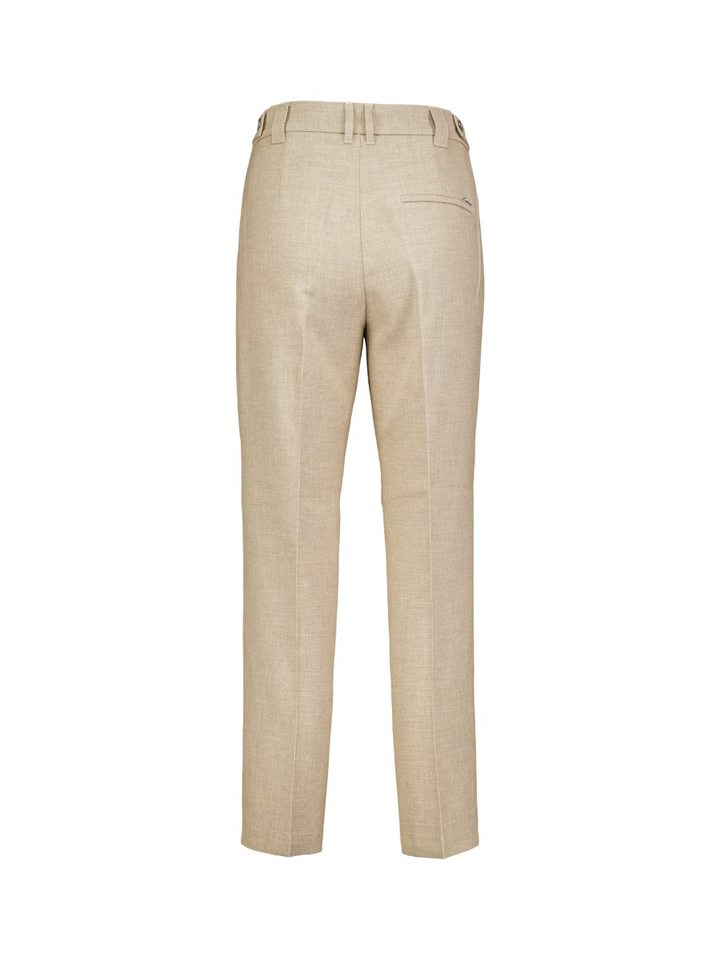 Beige geklede broek met rechte pijpen May Zigarette Rosner 