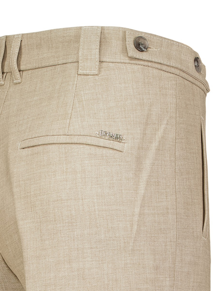 Beige geklede broek met rechte pijpen May Zigarette Rosner 