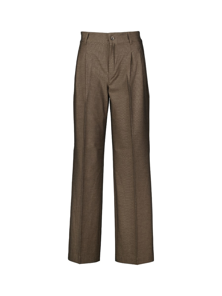 Bruine geklede wide leg broek Mara Wide Leg Rosner
