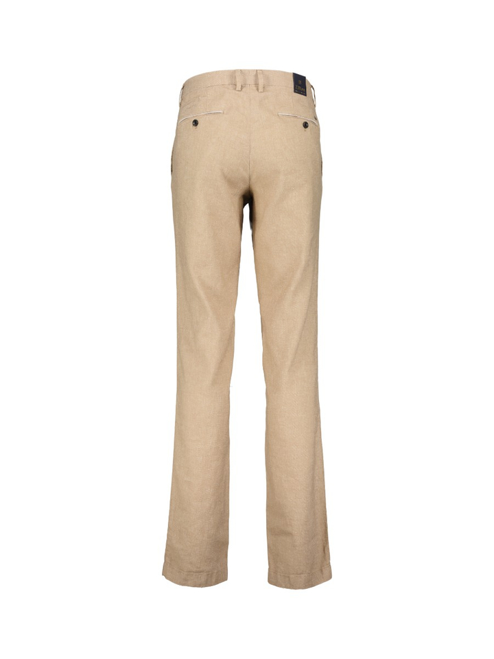 Beige chino van linnen en katoen Zilton 