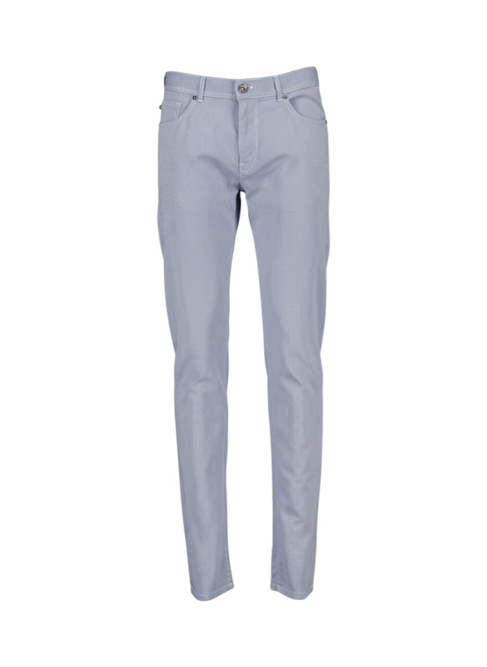 Lichtblauwe broek met fijne print Rodger Zilton 