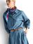 Denim blouse met hemdskraag en ruches Marie Mero