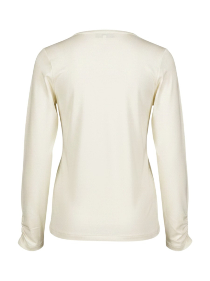 Creme kleurige t-shirt met lange mouwen 496 Marie Mero