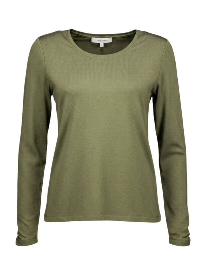 Groene t-shirt met lange gefronste mouw Marie Méro