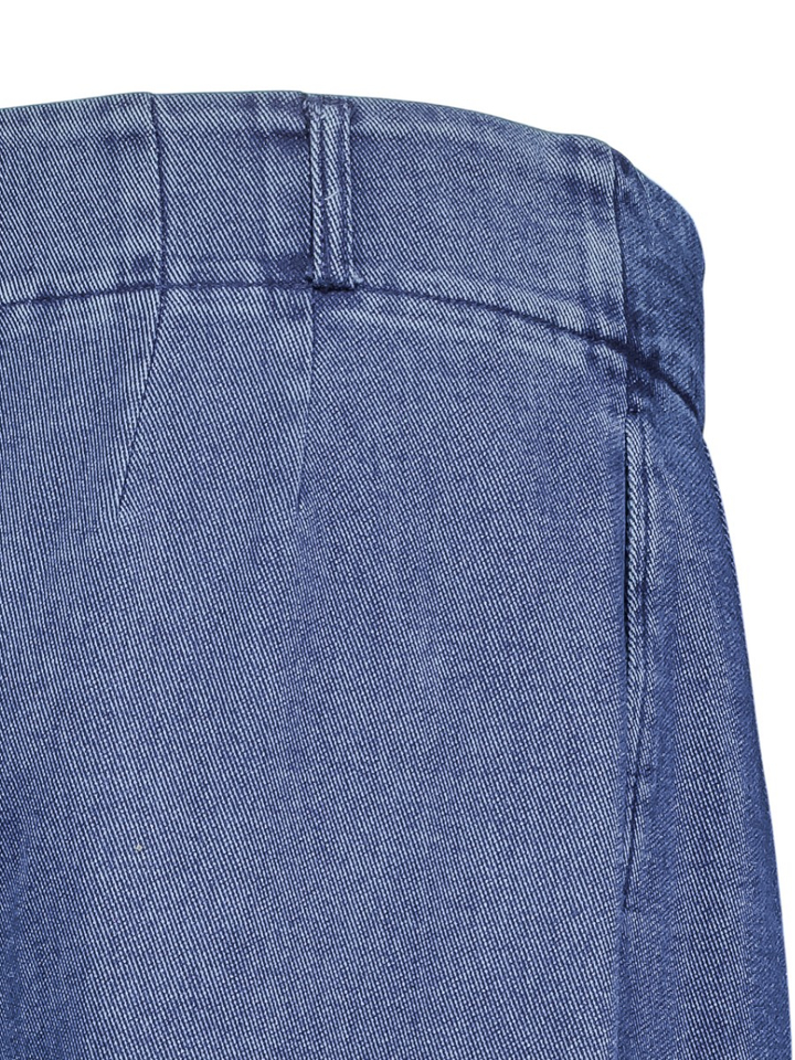 Blauwe wijde broek met bandplooi Marie Mero