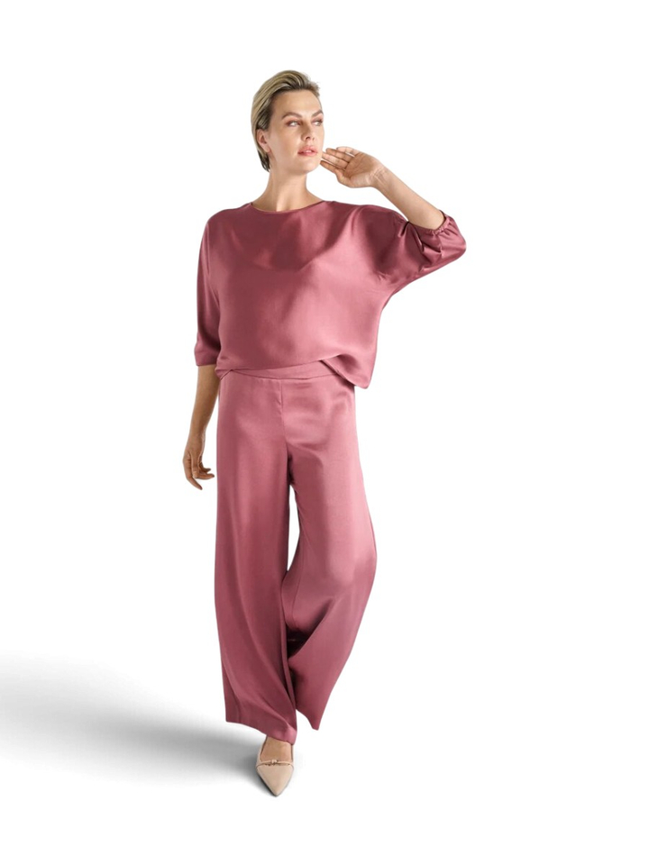 Vieux roze broek met elastiek en rechte pijpen Marie Mero