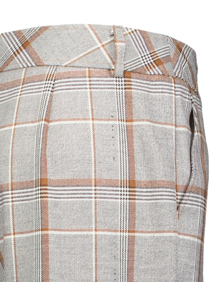 Grijze broek met bruin ruit motief Marie Mero