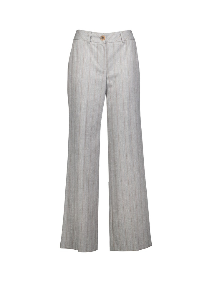 Grijze broek met fijne krijtstreep Marie Maro
