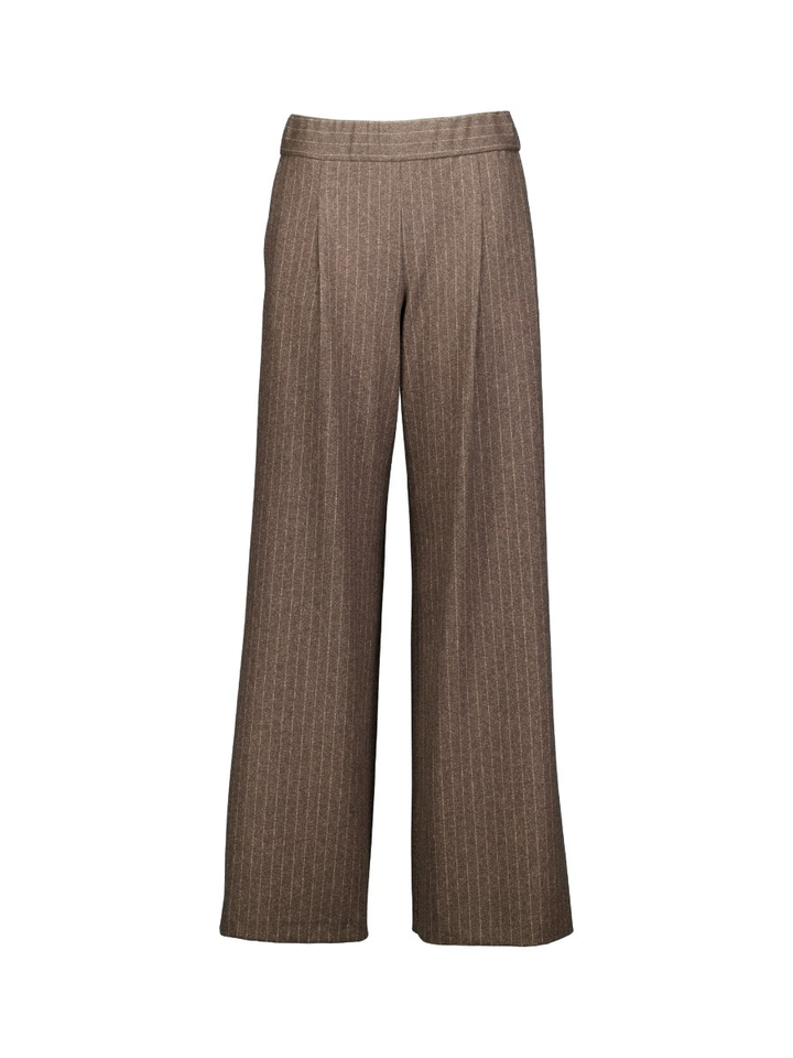 Bruine broek met fijne krijtstreep Marie Mero