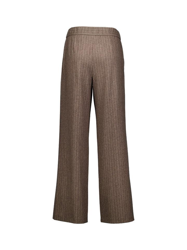Bruine broek met fijne krijtstreep Marie Mero