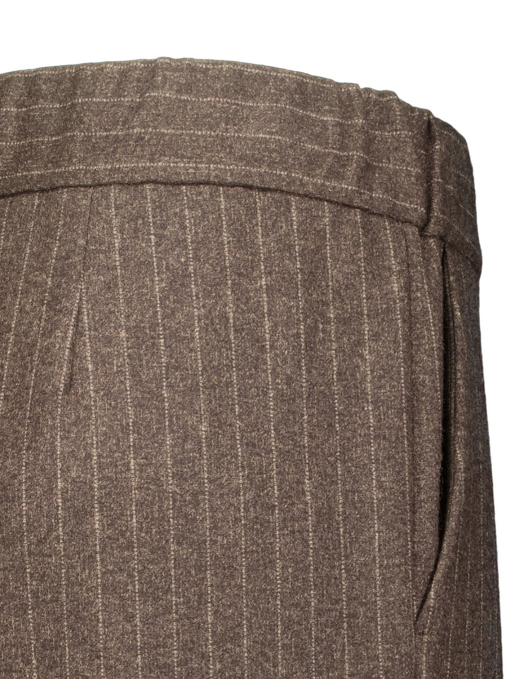 Bruine broek met fijne krijtstreep Marie Mero