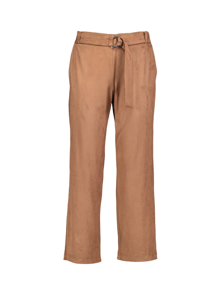 Cognac kleurige zachte broek met elastiek Marie Mero