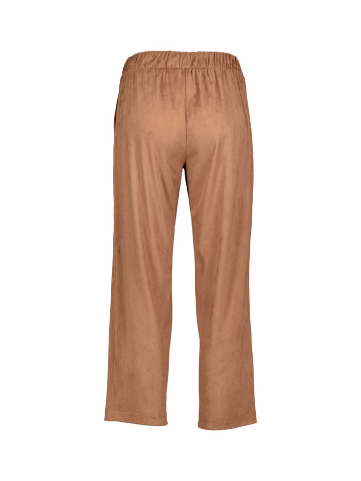 Cognac kleurige zachte broek met elastiek Marie Mero