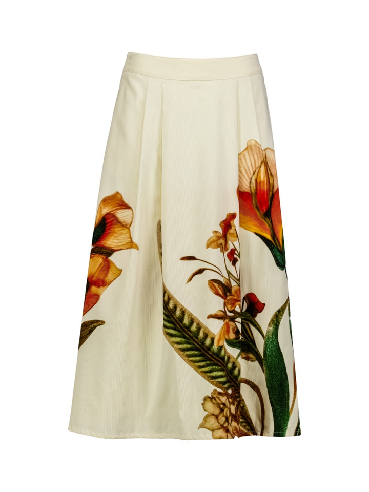 Ecru rok met tropische print Marie Méro