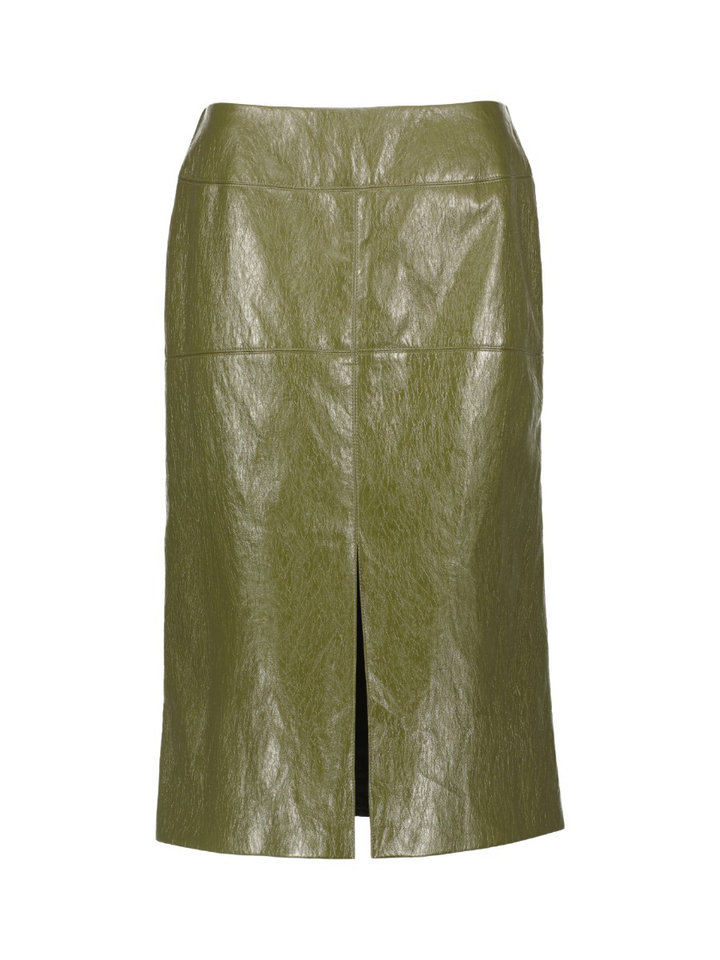 Groene lederlook rok Marie Mero