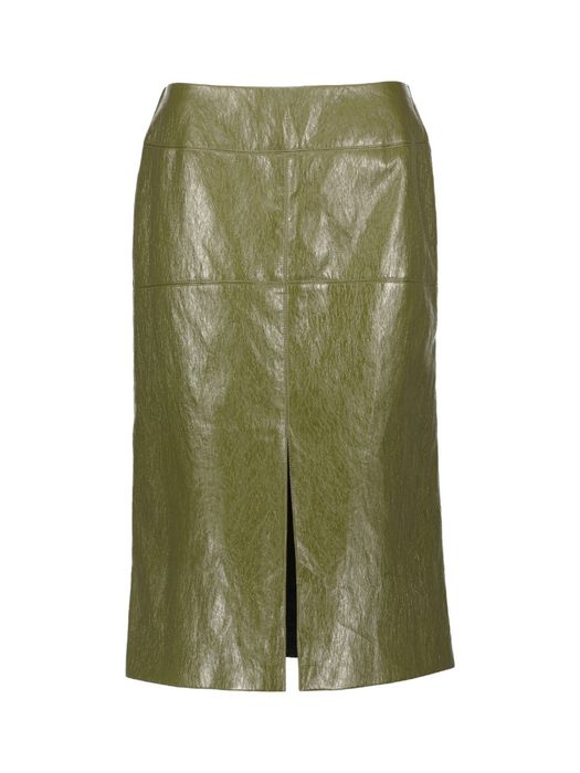 Groene lederlook rok Marie Mero