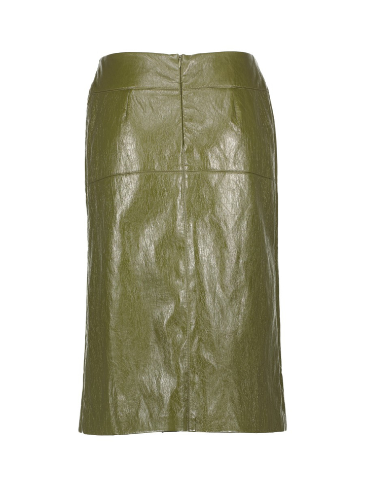 Groene lederlook rok Marie Mero
