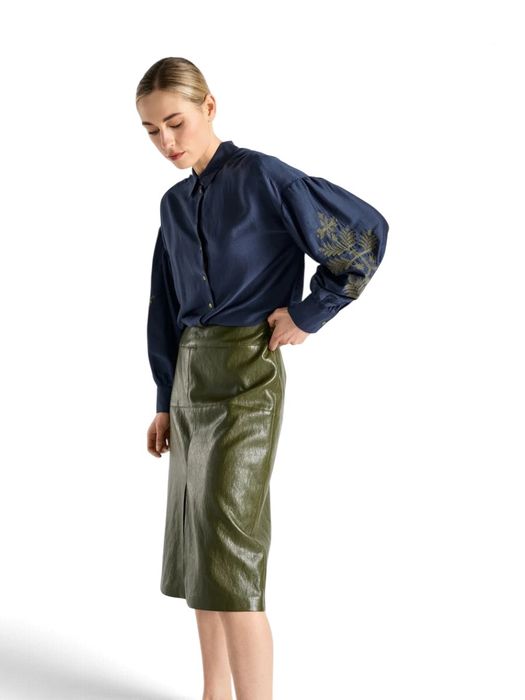 Groene lederlook rok Marie Mero