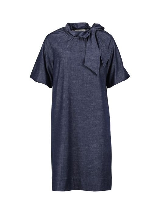 Donkerblauwe jurk met strikdetail Marie Mero